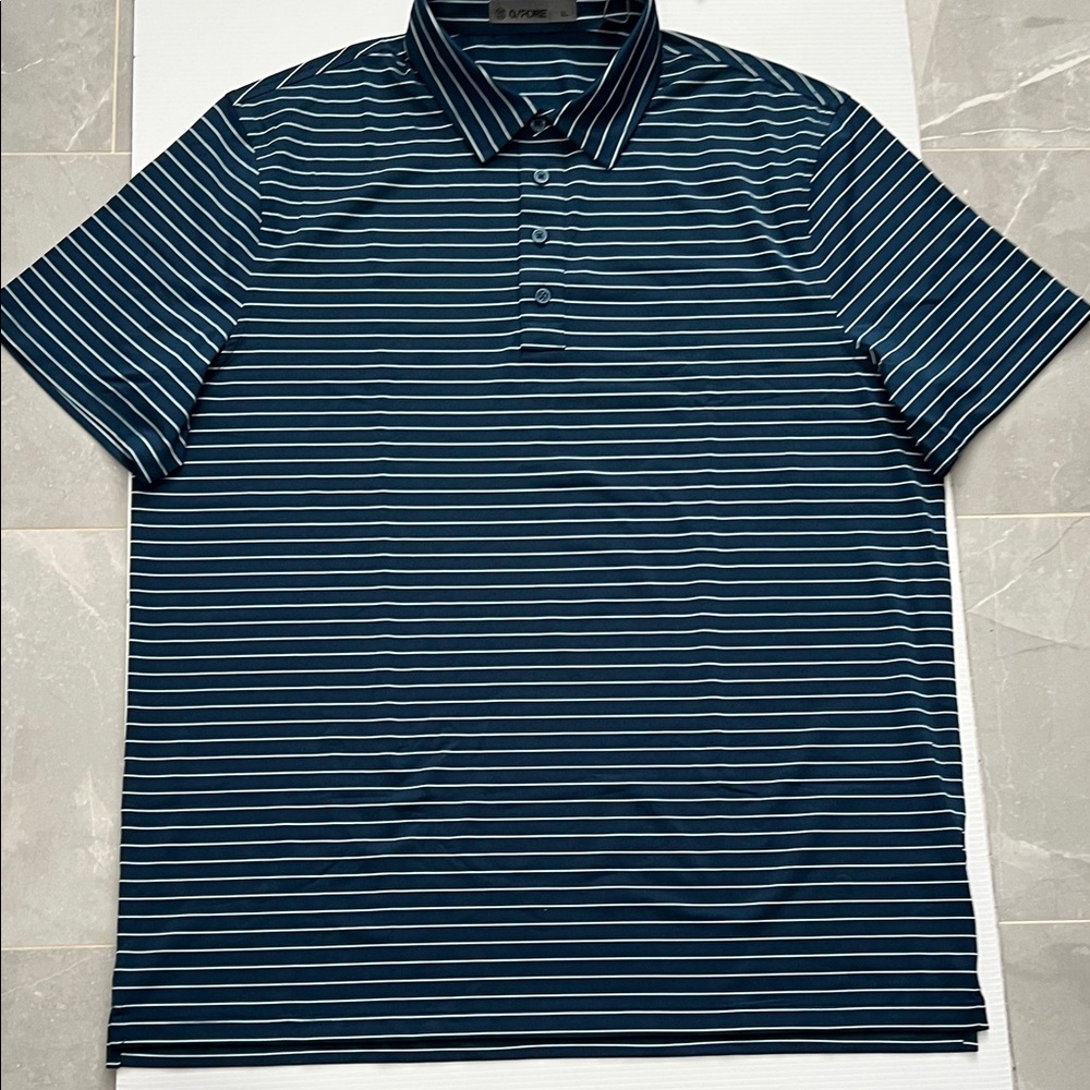 NWT 
G/FORE - Striped Tech-Jersey Polo Shirt - Blue XL - Picture 3 of 6